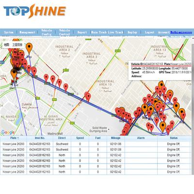 API와 OEM GPS 추적 플랫폼 화물 차량 관리 소프트웨어